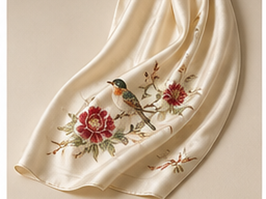Shu Embroidery Silk Scarf