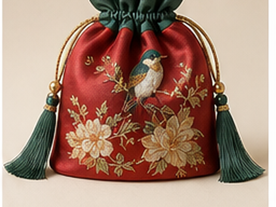 Embroidered Silk Pouch